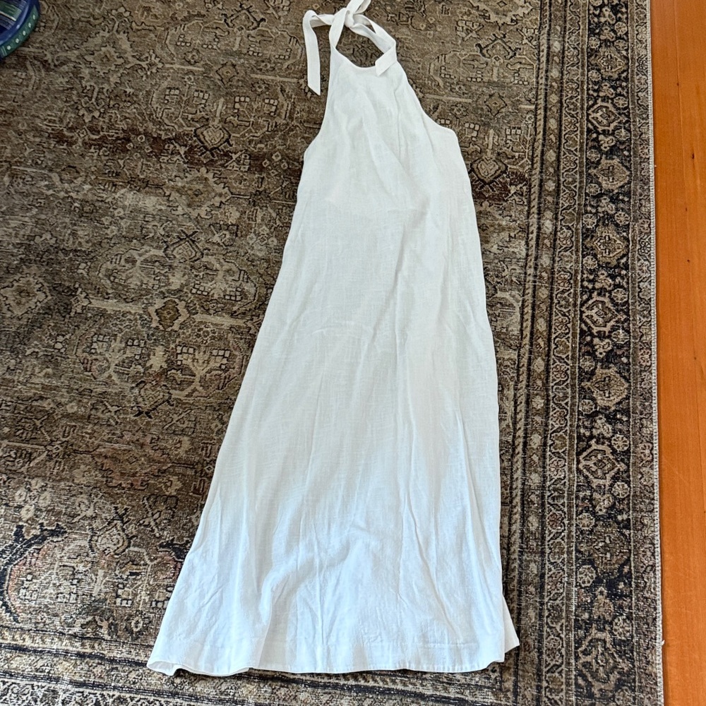 Sold Out NYC White Halter Tie Maxi Dress